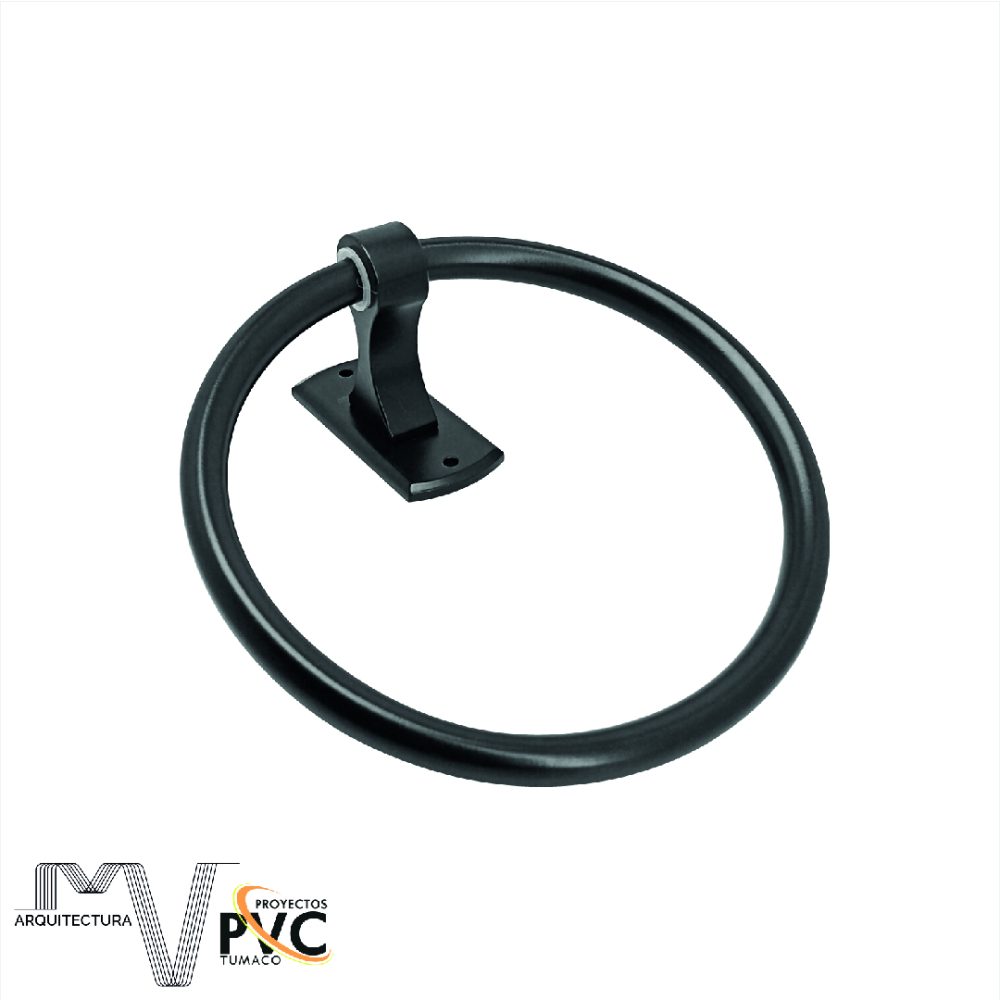 Toallero de aro negro base curva