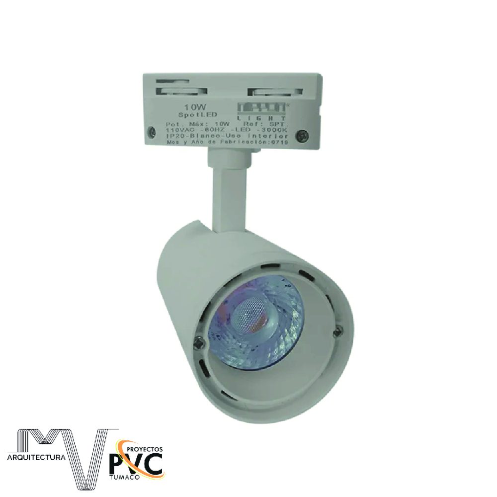 Spot LED de riel 10W blanco