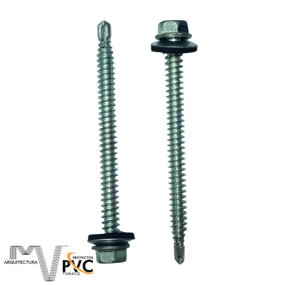 Tornillo autoperforante hexagonal con arandela largo