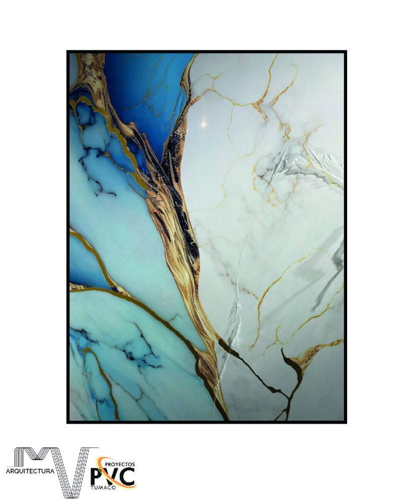Lamina UV marmol azul dorado