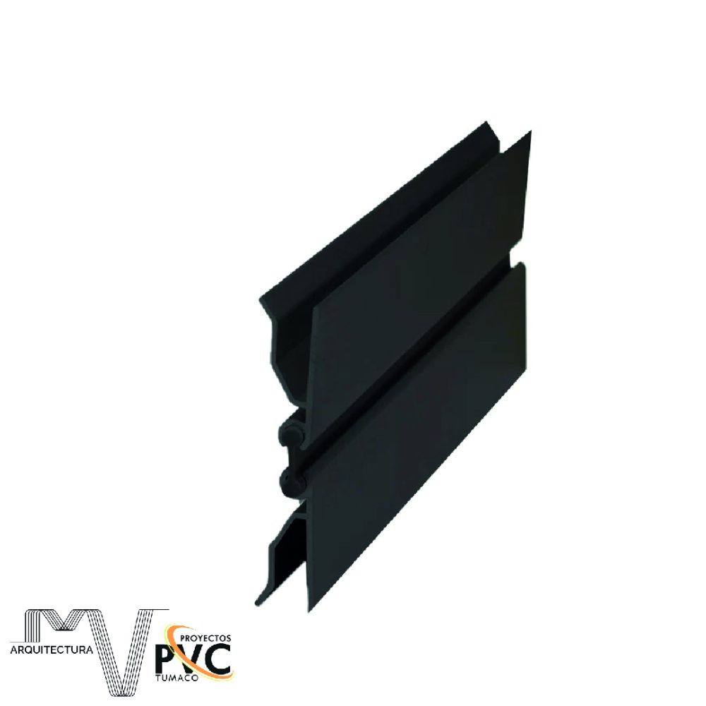 Perfil moldura PVC negro en U