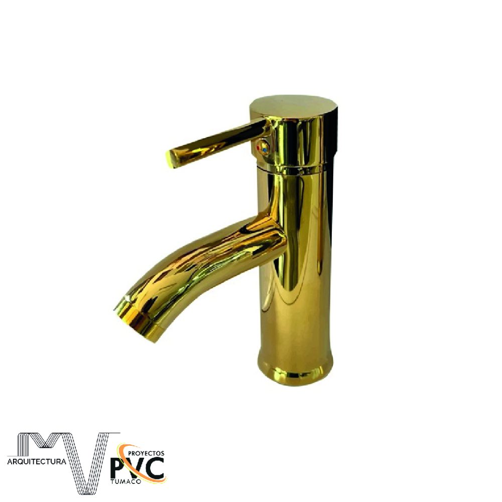 Llave lavamanos monomando dorado
