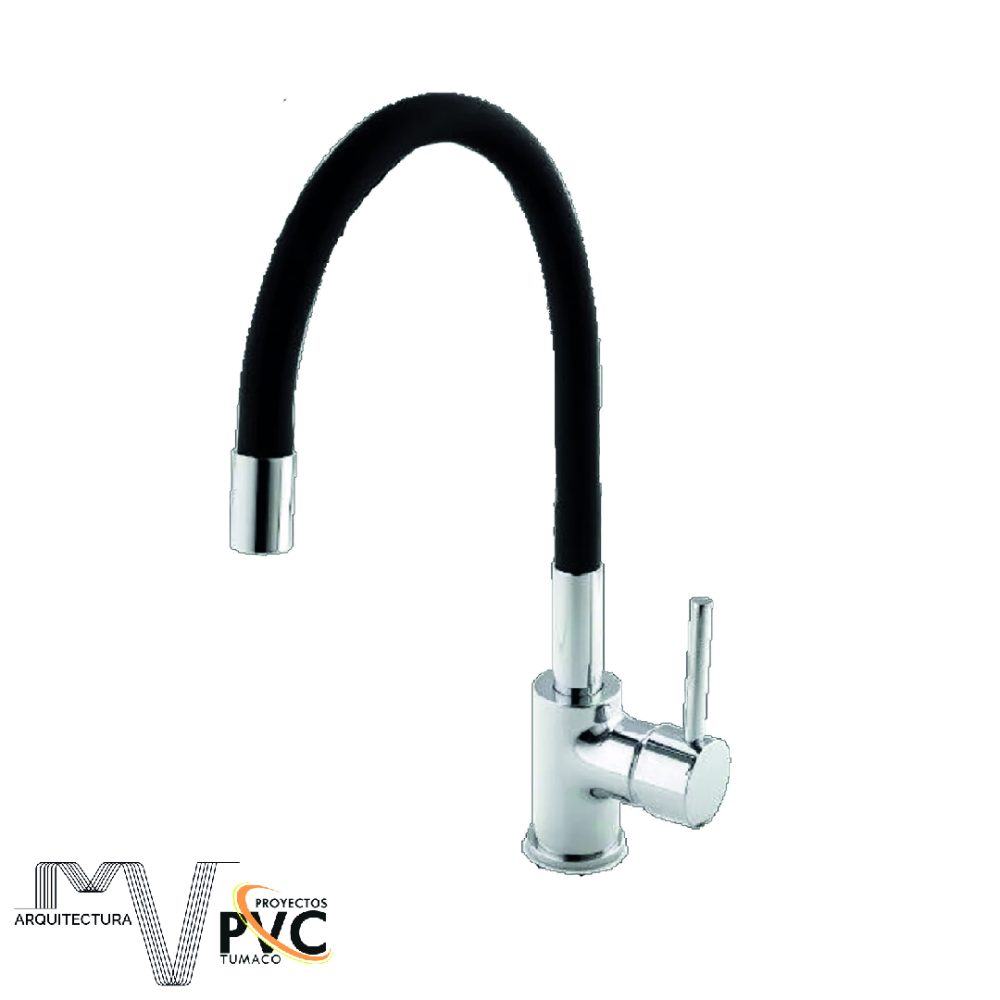 Mezclador cocina cuello flexible negro