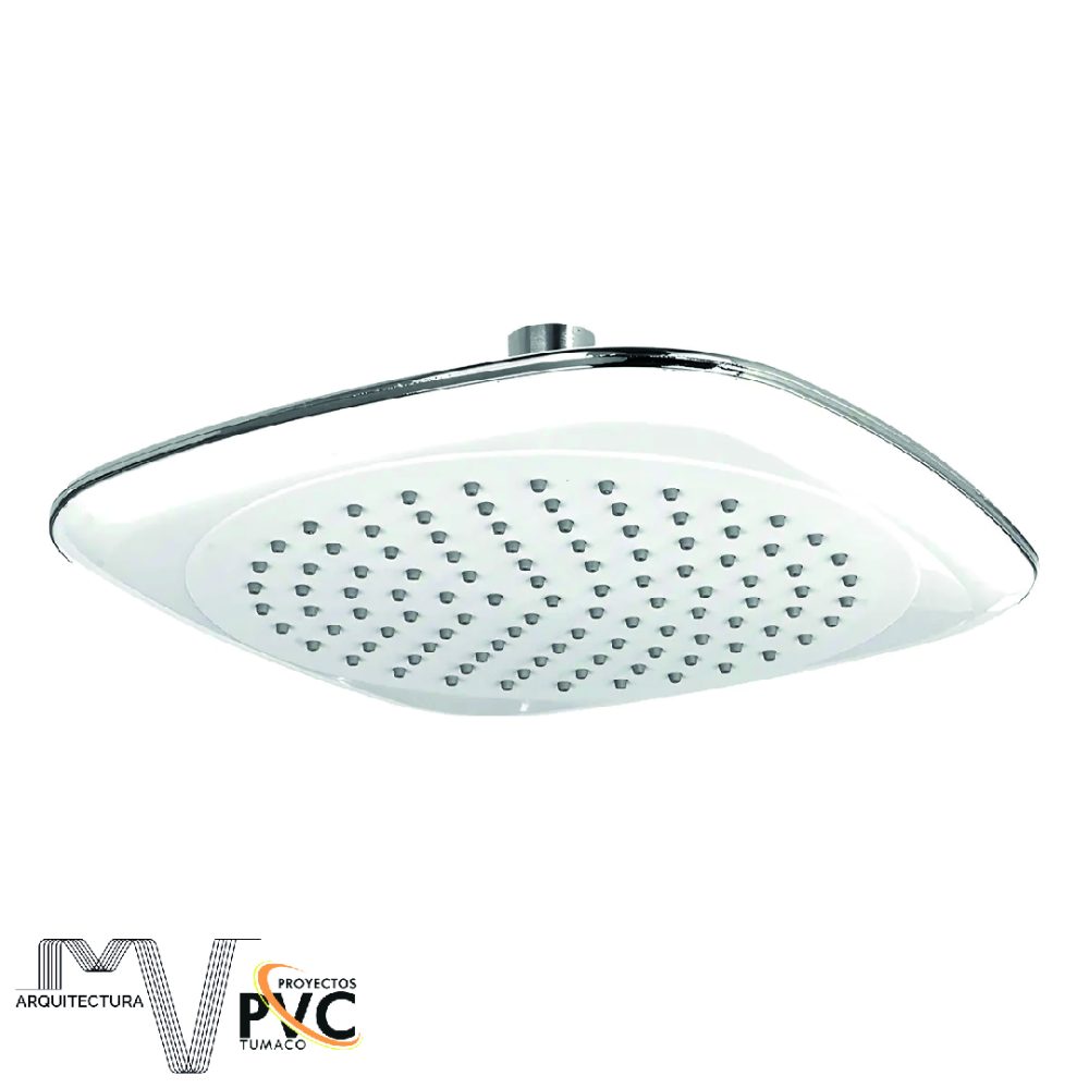 Ducha regadera cuadrada blanca