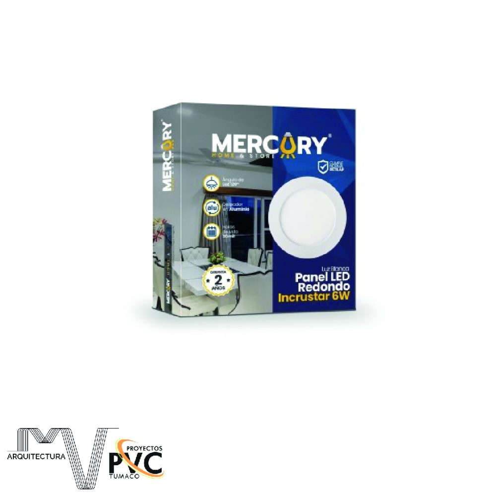 Panel LED redondo incrustar 6W luz blanca